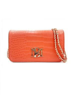 🍁Badgley Mischka Orange Croco-Embossed Chain Crossbody 🍁